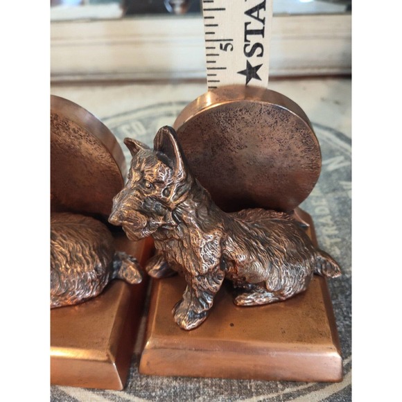 Vtg Art Deco Scotty Terrier Bookends Scottish Terrier Dog - Picture 11 of 13